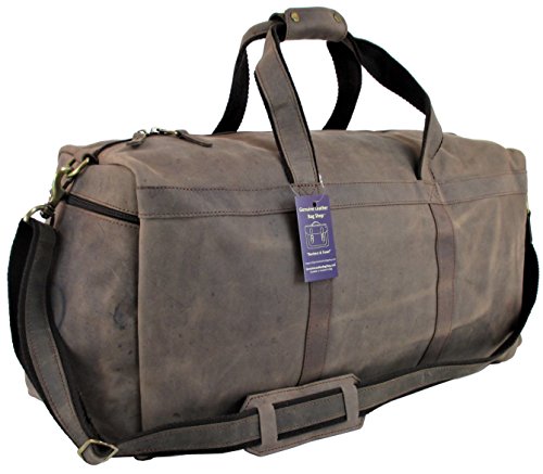 GLBS 24" Mens Vintage Leather Weekender Carry On Luggage Gym Duffel Travel Bag
