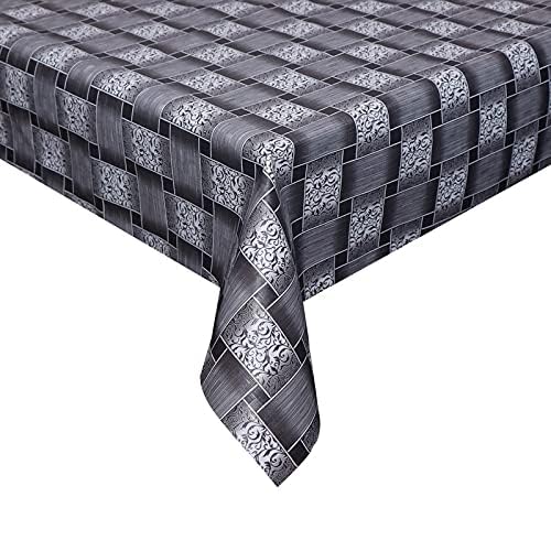 Image of Dakshya Industries PVC Waterproof Withoutlace Dining Table Cover (Size - 54X78 Inch) Rectangle 6 Seater Heat Rasistant Table Cloth (T19)