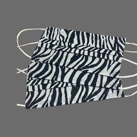 LyteCordz Face Mask - Disposable 3 Ply Cover - Animal Safari Cheetah Wild Cats Zebra Flamingos (10 Pack, Zebra) Cover