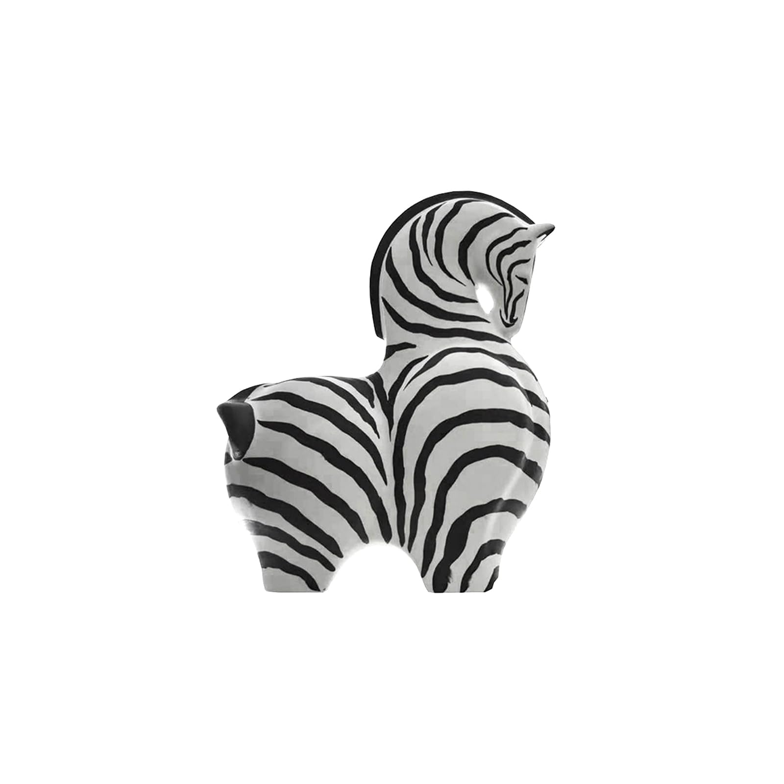 Tauzveok Ceramic Horse Deco Statue, Modern Abstract Horses Deco Sculpture, for living room, bedroom, dining room, office, home decor items sculptures,Black White A