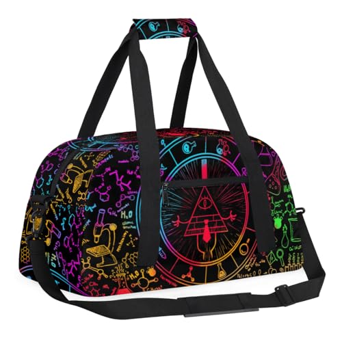 Kids Overnighter Duffel Bags for Boys Girls, All Seeing Eye Carry-On Size Sports Gym Bag for School Practice or Overnight Travel Weekender Sleepover Workout Tote Bag