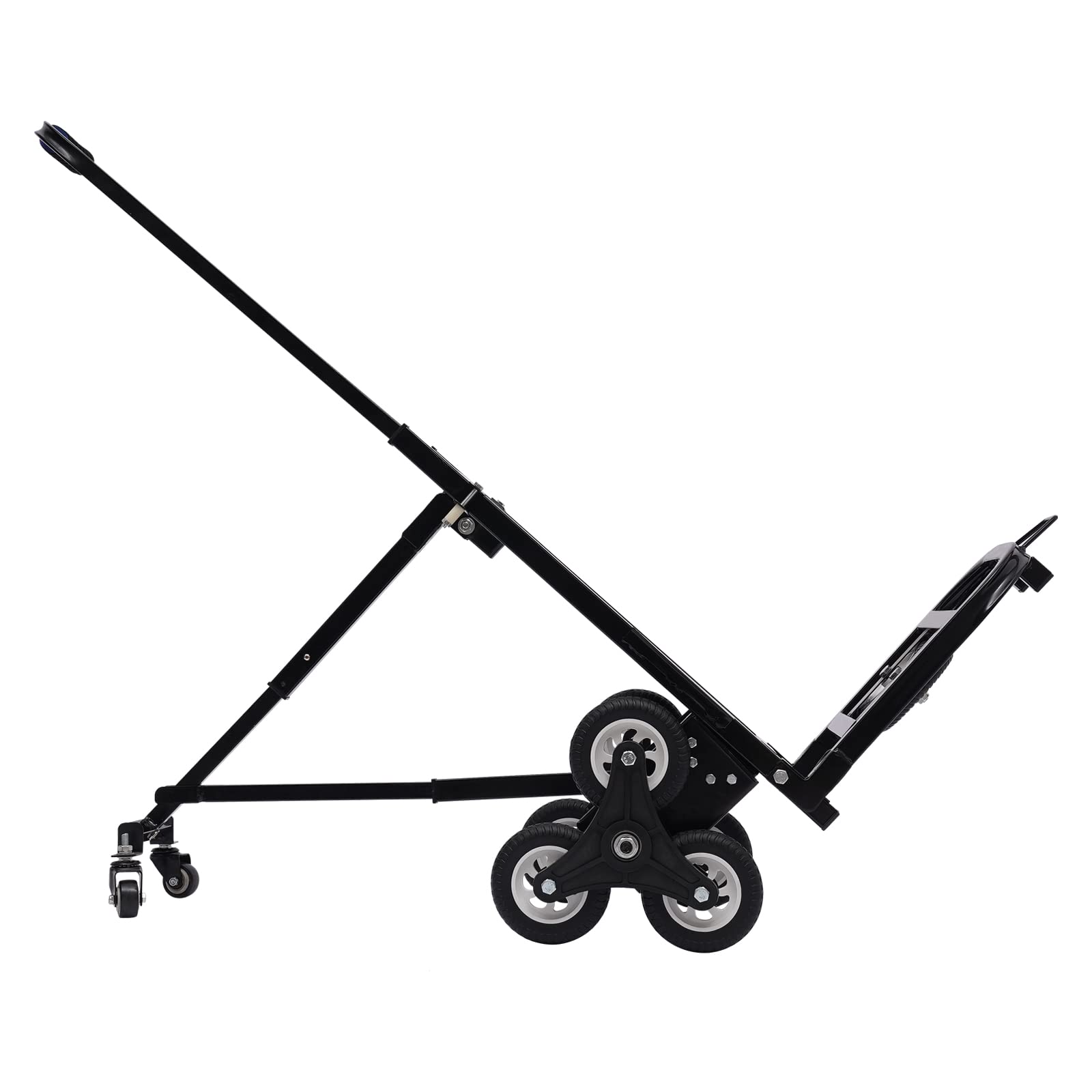 Carrello pieghevole per scale con 10 pneumatici in gomma dura, portata 150 kg, carrello pieghevole regolabile in altezza, per trasloco e oggetti pesanti, kug96683