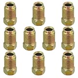 GAOLAOSY 10PCS Car Brake Line Fittings, M10 x 1.0 Thread Metric Invert Flare Nut Fittings for 3/16' Brake Line Tube, Automotive Braking System Parts for Most Cars, Trucks, SUVs