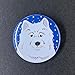 Samoyed Snow Button, Handmade Holiday Dog Pin, Cartoon Pet Portrait Christmas Gift, Handmade Dog Accessories, 2.25 or 3.5