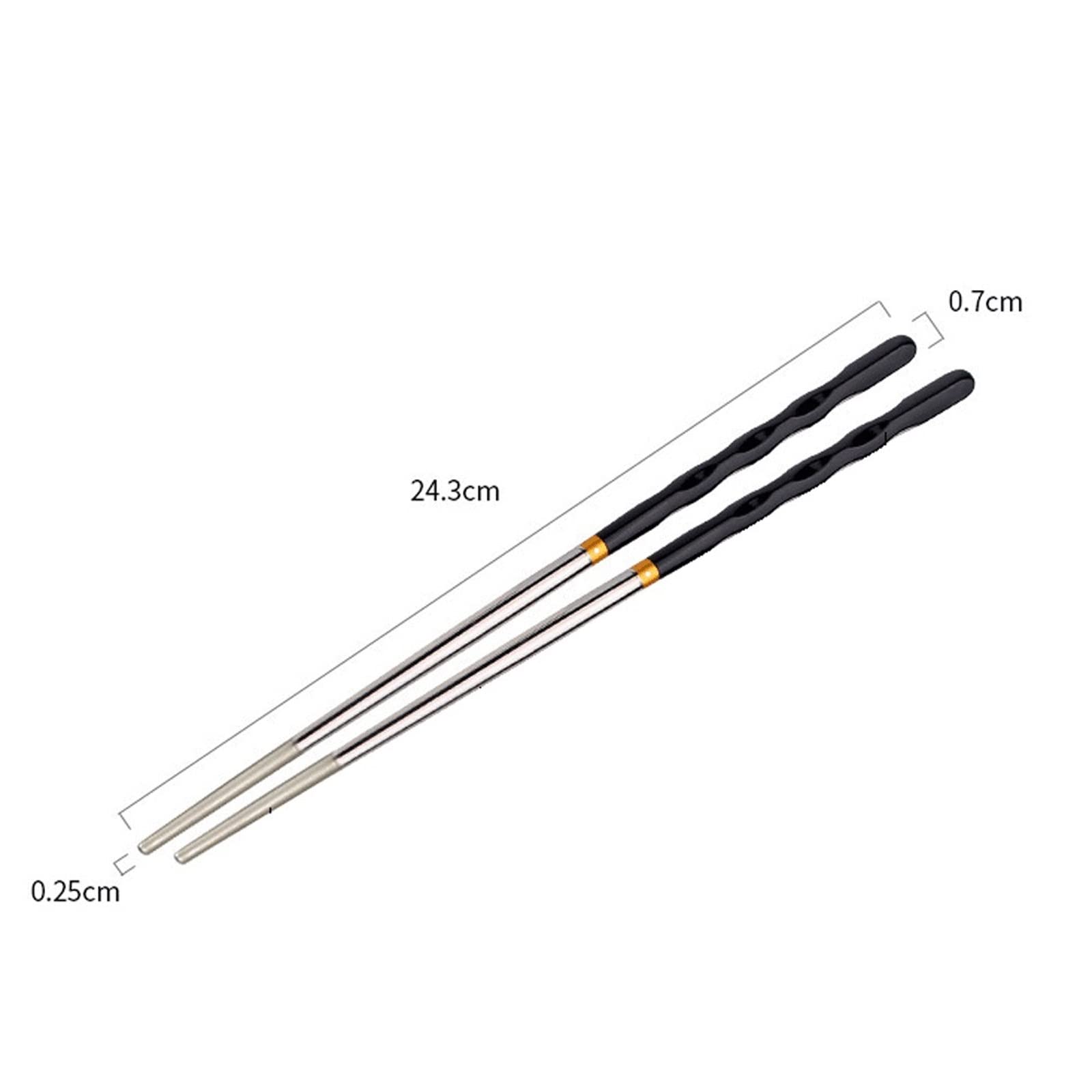 Essstäbchen, wiederverwendbar, 10 Paar, rutschfeste Essstäbchen aus Edelstahl, wiederverwendbares Geschirr, Essstäbchen, Sushi-Essensstäbchen