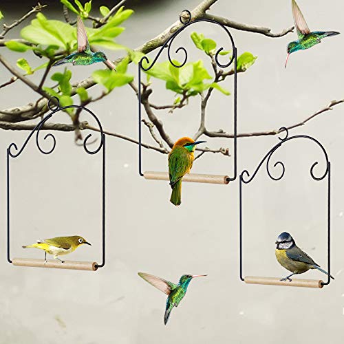 winemana Conjunto de 3 balanços de beija-flor, armação de metal resistente à ferrugem, cavilha de ma