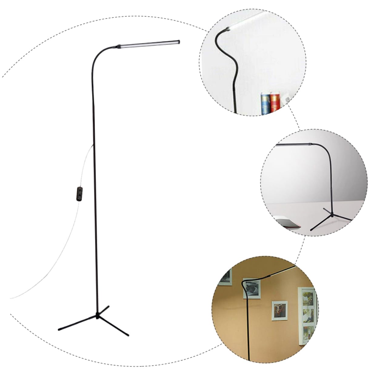 Lampada da Tavolo con Collo di Cigno Regolabile Nera | Luce Antiriflesso senza Sfarfallio, Struttura in Alluminio e Ferro, con Clip
