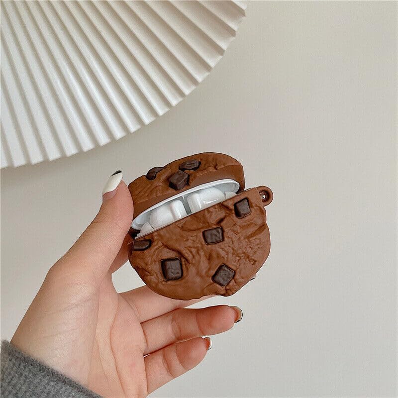 Image of Techmount Compatible with Airpods Pro GEN-2 (2022) Case Cover Silicone Cartoon Character 3D Cover Wtih 360 Protection Airpods Pro 2 Cover Case (NOT for Any Other AIRPODS) (Brown Cookies)