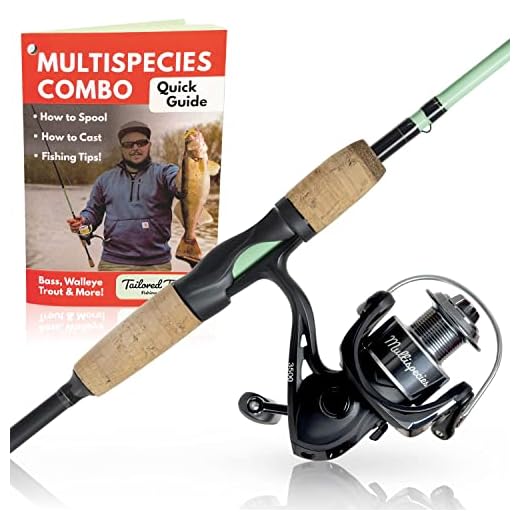 Tailored Tackle Universal Multispecies Rod and Reel Combo Fishing Pole | Freshwater & Inshore Saltwater | Poles 6 Ft 6 in Rods Medium Fast Action | Spinning Reels 7BB | Combos L & R Handed