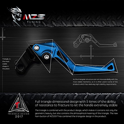 Mzs Blue Motorcycle Brake Clutch Levers Short Adjustable Compatible With Sv1000 Sv1000S Bandit 650 1200 1250 Gsf650 Gsf650S Gsf1200 Gsf1250 Dl1000 V-Strom Gsx650F Gsx1250F Gsx1400 Gsxr1300 Tl1000R #TOP5