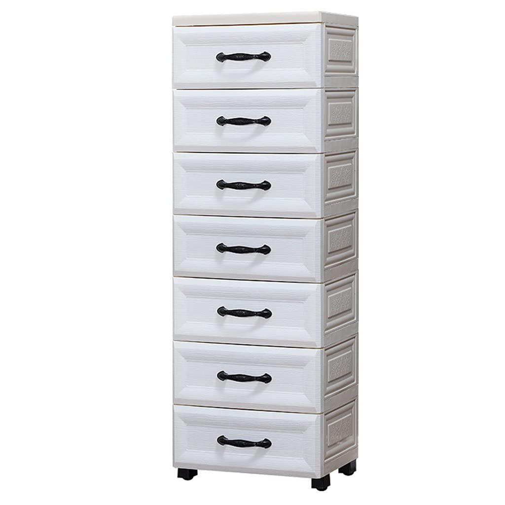 Armario infantil con cajones de gran capacidad, organizador de plástico multicapa para salón, dormitorio y habitación infantil, color blanco, 7 capas, 37 x 28 cm