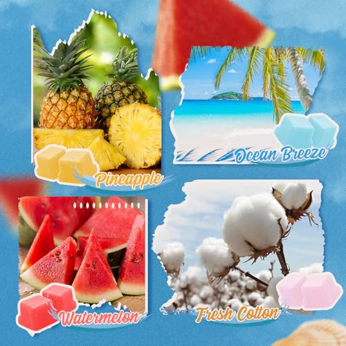 Summer Wax Melts Gift Set, Long Lasting Soy Scented Wax Cubes for Wax Warmers, Coconut, Pineapple, Watermelon, Mojito, Passion Fruit, Vanilla Ice Cream, Ocean Breeze, Fresh Cotton, 8x2.6 oz - Image 5