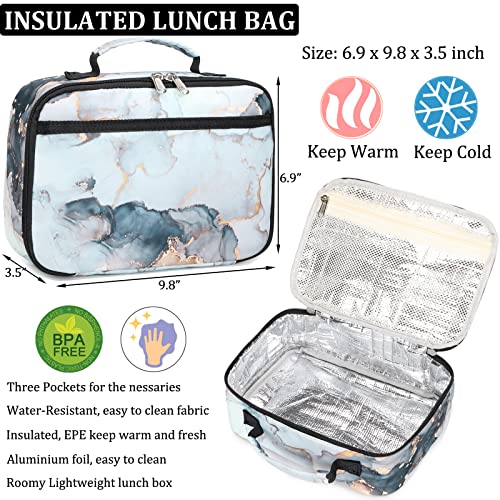 Jianya Backpack For Teen Girls Boys School Backpack With Lunch Box Marble Kids Book Bag Schoolbag #TOP5