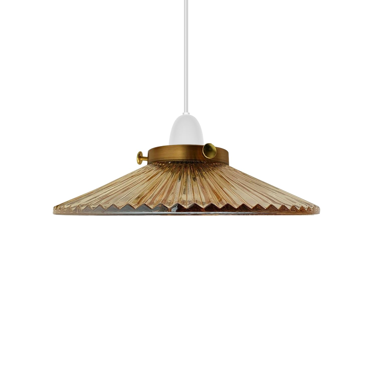 LEDSone Retro Amber Glass Lampshade Fitting for Indoor Kitchen Island Bedroom Living Room Hallway Bar (Style 4)
