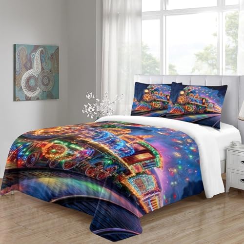 Housse de couette train 260x220cm dotée d'une fermeture éclair douce - 5