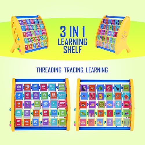 Image of FLYI STEM 3-in-1 Educational Toy Set for Kids | 3+ Years | Tamil Letters with Images | Activity Toy | Learning Shelf Toys, Lacing & Tracing Toy | Montessori | Return Gift Toys
