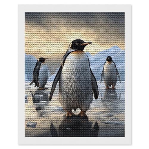 Loisir créatif peinture diamant 5D pingouin anti-stress pour la maison