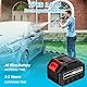Tragbarer Akku Hochdruckreiniger, Max 75 Bar Mobiler Hochdruckreiniger mit 2x3.0Ah Batterien, 6-in-1 Düse, 5m Schlauch, Akku Hochdruckreiniger Pistole für Autos, Fenster, Rasen, Gärten, Pools