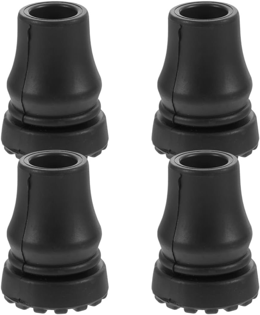 Milisten 4pcs Non- Cane Tips -Skid Crutch Foot Pads for Enhanced Stability Easy Installation for Walking Canes Trekking Poles Hiking Sticks Inner