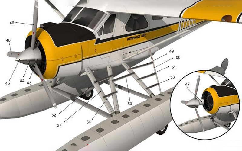Amazon | 2023 1/32スケール CAN DHC-2 ビーバーフロート 水上飛行機