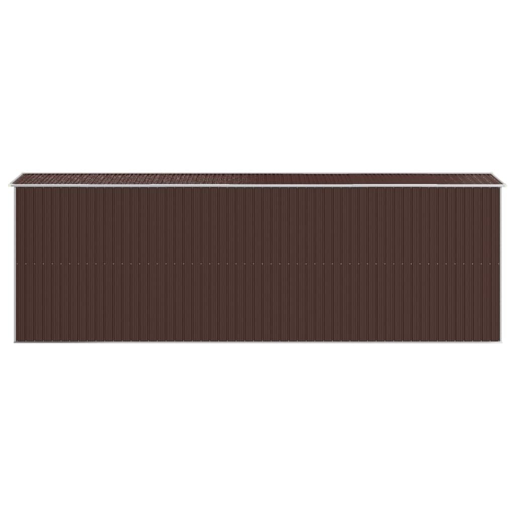 Générique Abri de Jardin Marron foncé 192x606x223 cm Acier galvanisé,Maison & Jardin,Pelouses & Jardins,Vie en extérieur,Structures extérieures,Cabanes & abris de Jardin,3147465