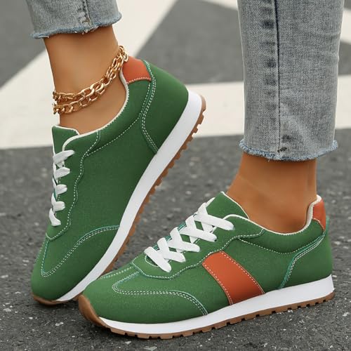 Stylish Women's Low-Top Lace-Up Sneakers - Breathable, Non-Slip, All-Season Rubber Sole, Solid Color, Casual, Comfortable, Fashionable Shoes Plus Size4