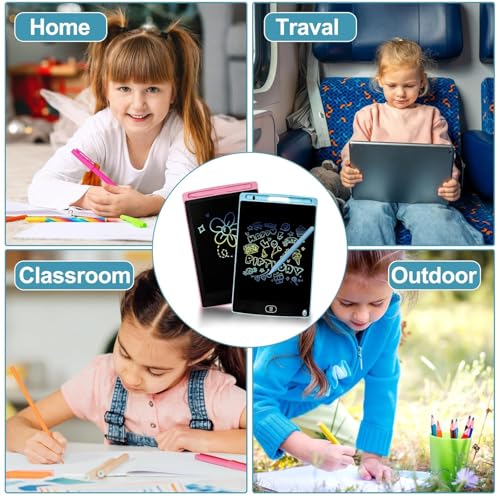 Image of 8.5 Inch LCD Writing Tablet - Electronic Magic Slate for Kids with Stylus Pen - Reusable Digital Drawing Doodle Board Smart Notepad for Writing & Learning (Multicolor)