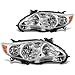 2PCS Headlights Assembly North America built Models For 2011 2012 2013 Toyota Corolla CE LE S L Replacement Headlamps Driver and Passenger Side Chrome Housing Amber Corner