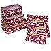 6 sets travel Organizers Packing Cubes Luggage Organizers Compression Pouches (Wine Red Daisy)