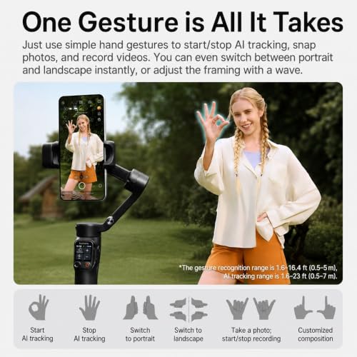 Image of hohem iSteady V3 Ultra Gimbal Stabilizer for iPhone Gimbal with AI Tracking | Bi-Fill Light Built-in Extendable Rod & Tripod,Detachable Remote Control,Stabilizer for Video Recording (Black)