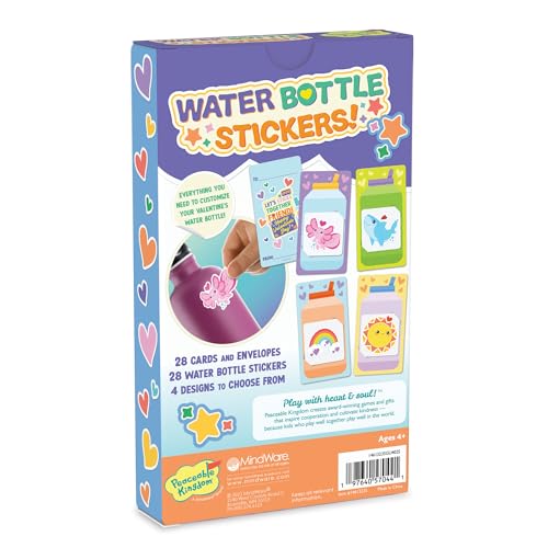 Autocollant pour bouteille d'eau de Saint-Valentin Peaceable Kingdom