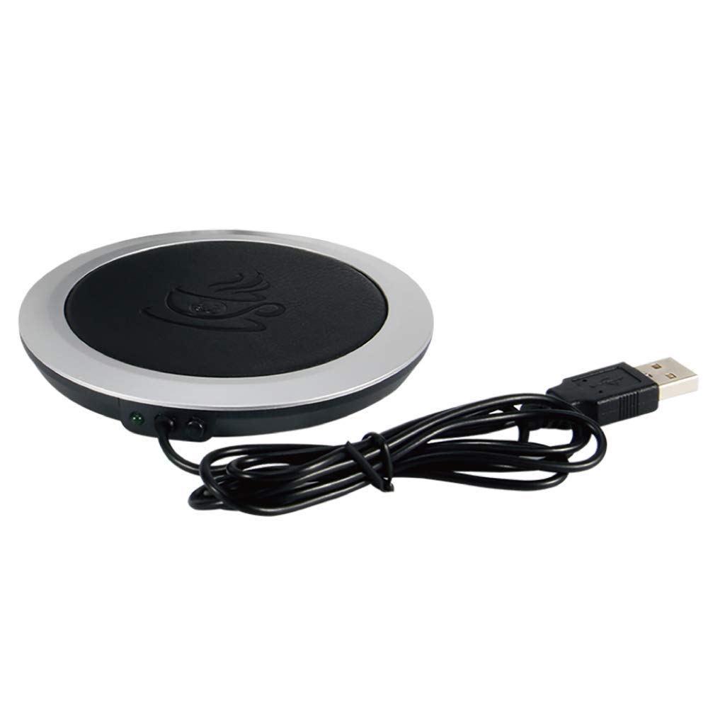 Scalda Tazza Caffe,Scalda Bevande USB Riscaldatore del Caffè in pelle PU per Uso Domestico Ufficio, Nero