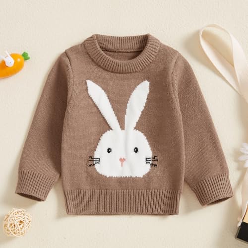 KMBANGI Newborn Toddler Baby Boy Girl Easter Sweater Bunny Carrot Knit Sweatshirt Long Sleeve Pullovers Top Spring Clothes2
