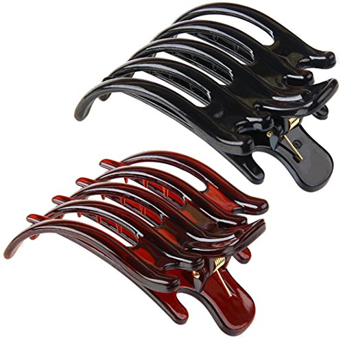 2Pcs Pinzas Grandes de Plástico Antideslizantes para Cabello miniatura 1