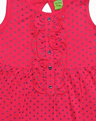 Image of Clothe Funn Baby Girl Beautiful Dot Printed Viscose Dress (2-3 Years, Fuschia Dotted)
