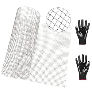 Abimars Draad Metalen Mesh Sheet & Knaagdiergaas, 40 cm x 1 m 304 RVS Geweven Draad 5 Mesh voor Zand Ridde, Goot…
