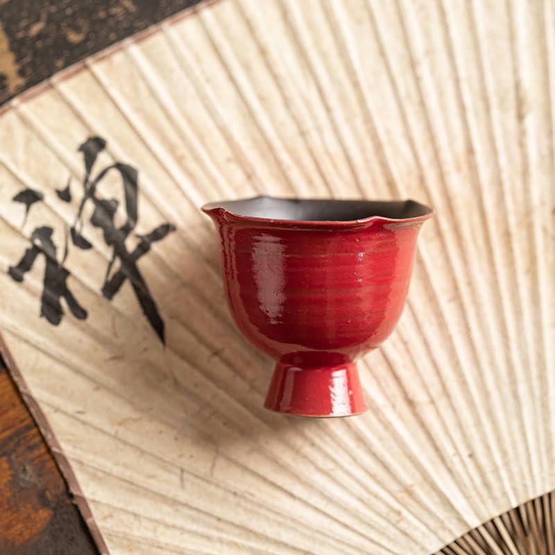 Zestaw do herbaty Chiński zestaw do herbaty, 85 ml 6,7 * 5,8 cm Czerwony ceramiczny kielich Chińskiej porcelany Filiżanka do herbaty Puchar lodów kawy Kubek na prezent i biura domowego