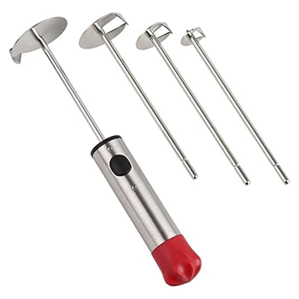Hndhbfgrt Stainless Steel Spiralizer Corer with 4 Interchangeable Blades and Anti-Slip Handle for Fruits and Vegetables