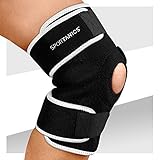 sportanics® Kniebandage mit Klettverschluss für Damen und Herren - Stabilität & Support von Knie und Meniskus beim Sport, Knie Bandage mit Flexibler Größe