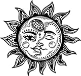 Pretty Black and White Boho Gypsy Tribal Cartoon Icon Vinyl Decal Sticker (4