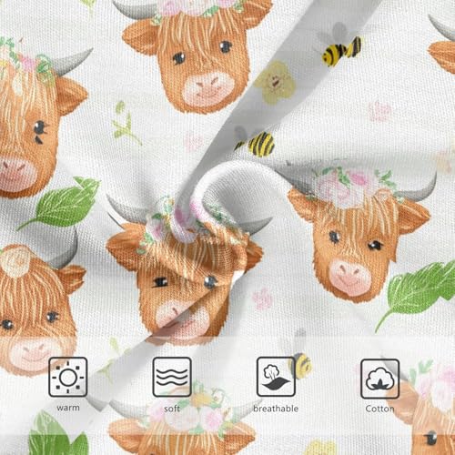 Cute Highland Cow Ox Bee Flowers Floral Toddler Girls's Underwear 2T 23021903