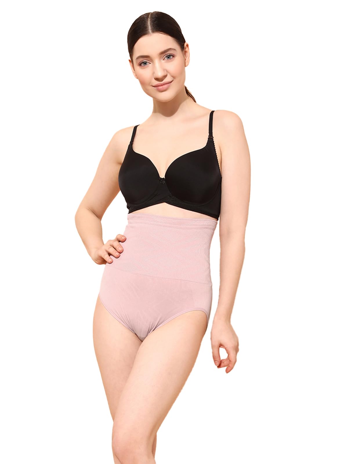 clovia Nylon Women's Tummy Tucker Panty with Silicon Grips - Lavender-picture-31