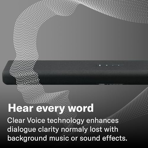 Image of Yamaha SR-B30A Sound bar with Built-in Subwoofers, Dolby Atmos Sound bar for TV, Home Theater Sound System for TV, Bluetooth, Black