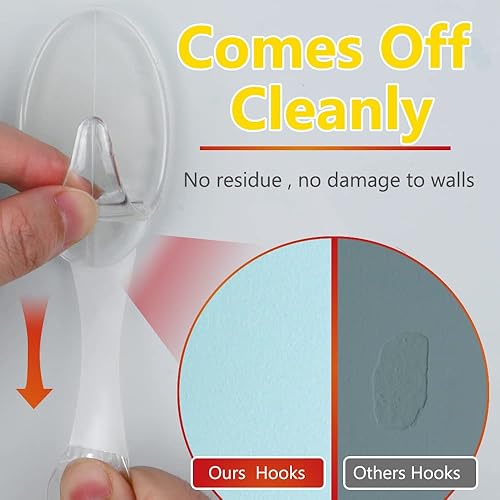 Miniatura 3 de Ainiv Gancho autoadhesivo, 2 paquetes de 4 ganchos grandes con tiras adhesivas (quitar sin daños), ganchos de pared multifuncionales, ganchos