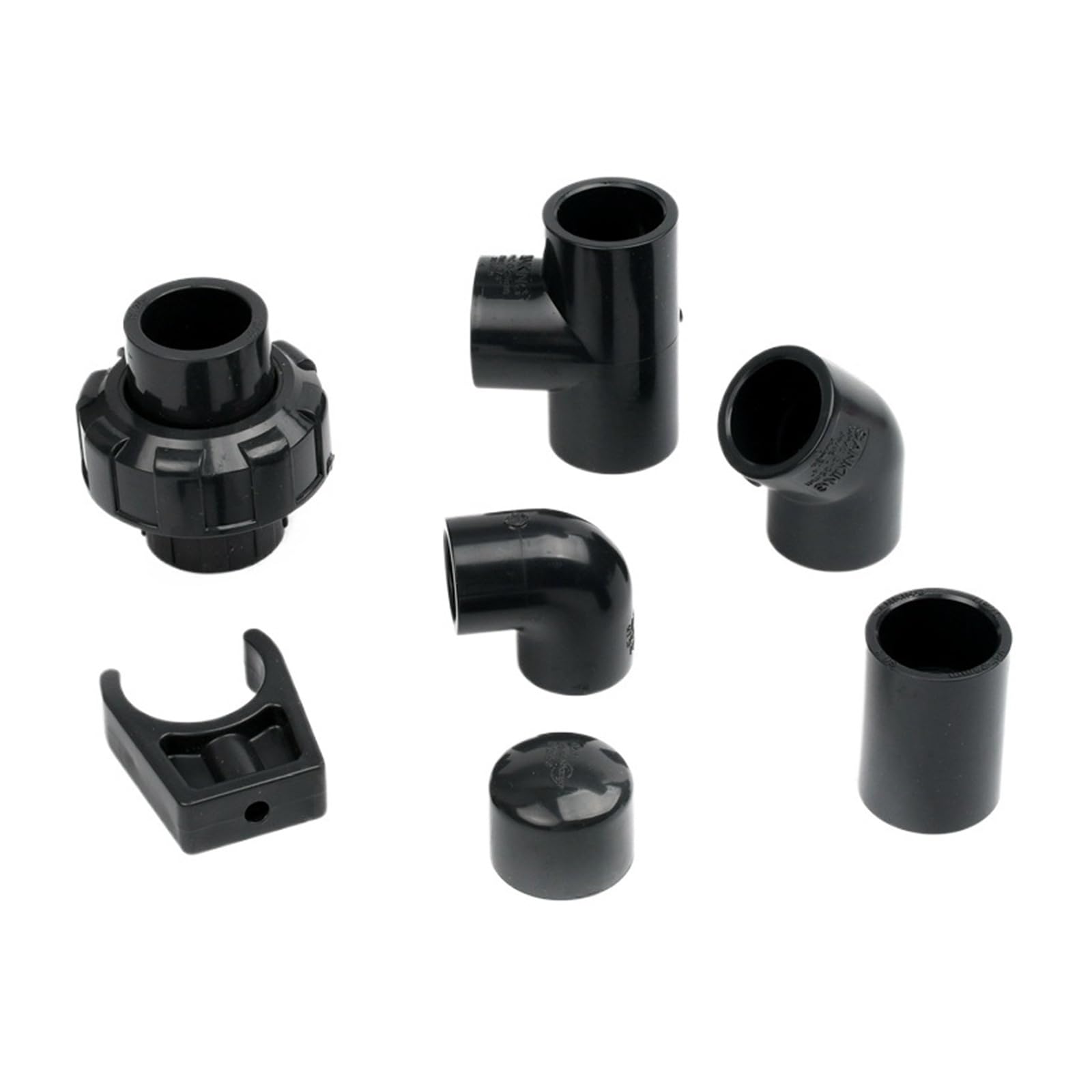 1 STÜCK 20~63 mm Dunkelgrau UPVC-Rohrverbinder Gerades Winkelstück T-Stück Gartenbewässerung DIY-Zubehör Aquarium Wassertank Versorgungsverbindungen(Union,63mm (1 PC))