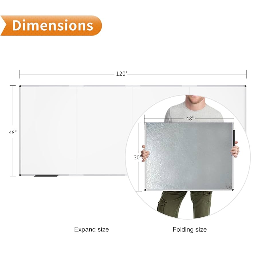 Viztex Premium Magnetic Dry Erase Board | Easy Wipe Whiteboard | Heavy Duty Porcelain White Board | 24" X 35" | Lightweight, Easy Wall Mount