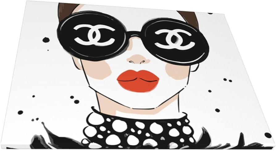 シャネル アート 絵画 Amazon.co.jp: YEKIM ブラック 木枠付き シャネル サングラス 絵画