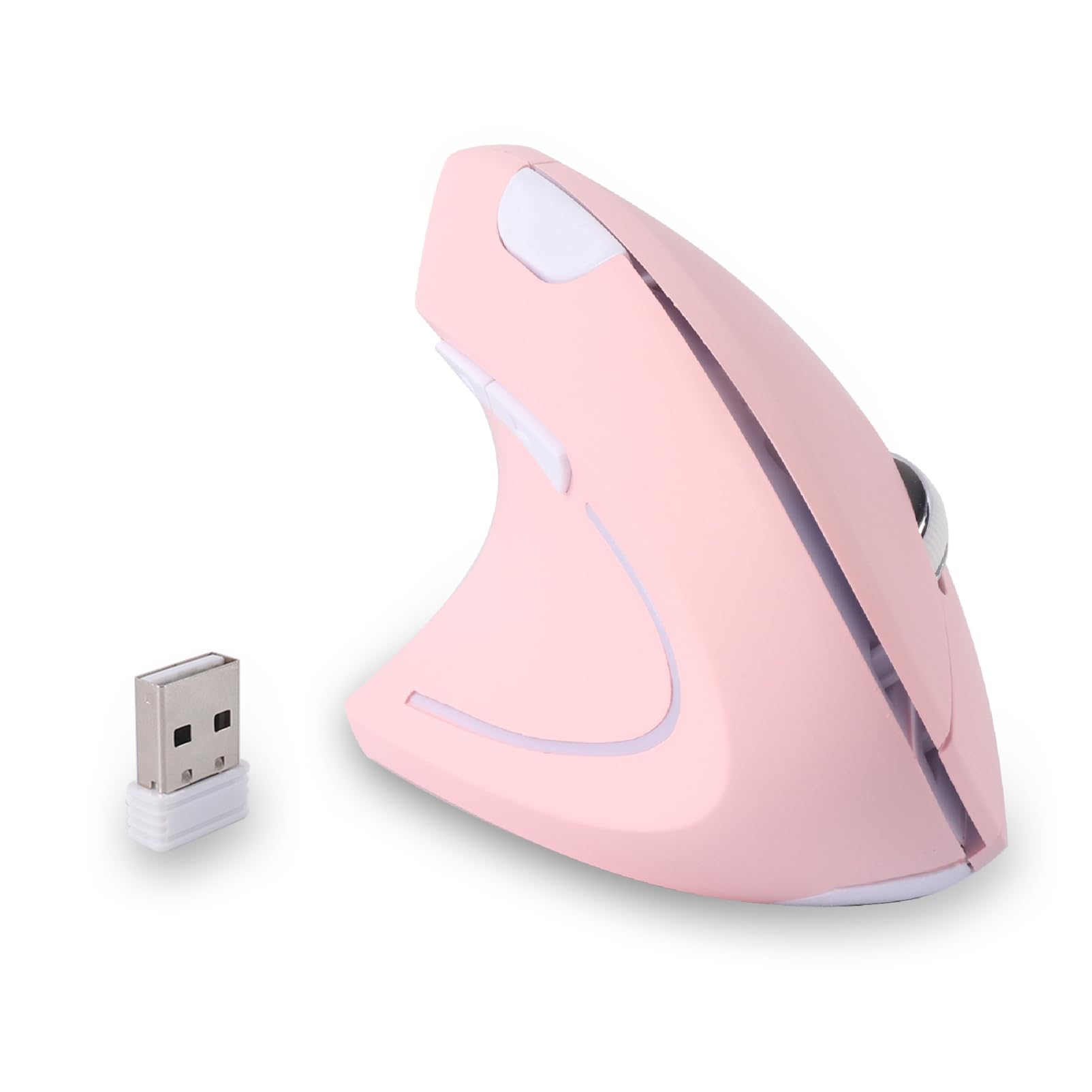 Left Handed Mouse, Wireless 2.4 GHz USB Lefty Left Hand Ergonomic Vertical Mouse, Less Noise Mice with USB Receiver, 6 Buttons 3 Adjustable DPI 800/1200/1600 for Laptop Computer PC Desktop Mac(pink)-image-24