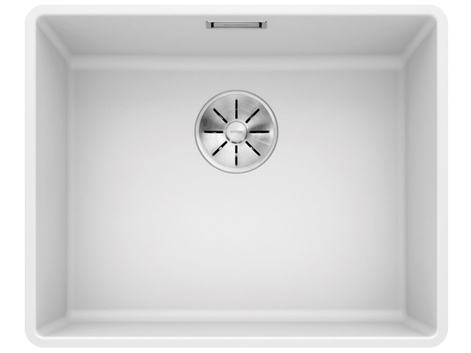 BLANCO SUBLINE 500-F | SILGRANIT Sink in White | Installation Type: flushmount Installation | for 60 cm Wide Base cabinets | Spacious Bowl Volume | Easy-Care Surface | [52.7x42.7x20.2 cm]