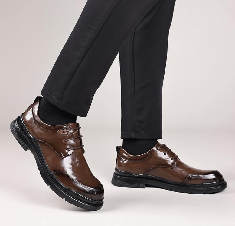 Men's Oxfords Low Top Lace-Up Pointed-Toe Casual Derby Shoes for Business Dress and Everyday Wear4